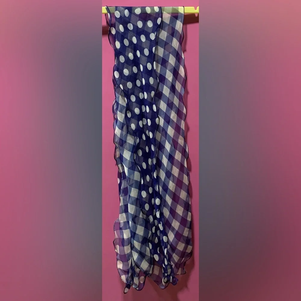 Scarf Blue Scarf Sheer Scarf - Picture 2 of 3